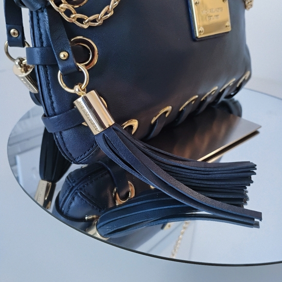 EUC Michael Kors Crossbody - Blue Leather w/Tassel (MSRP $328) - Picture 7 of 14